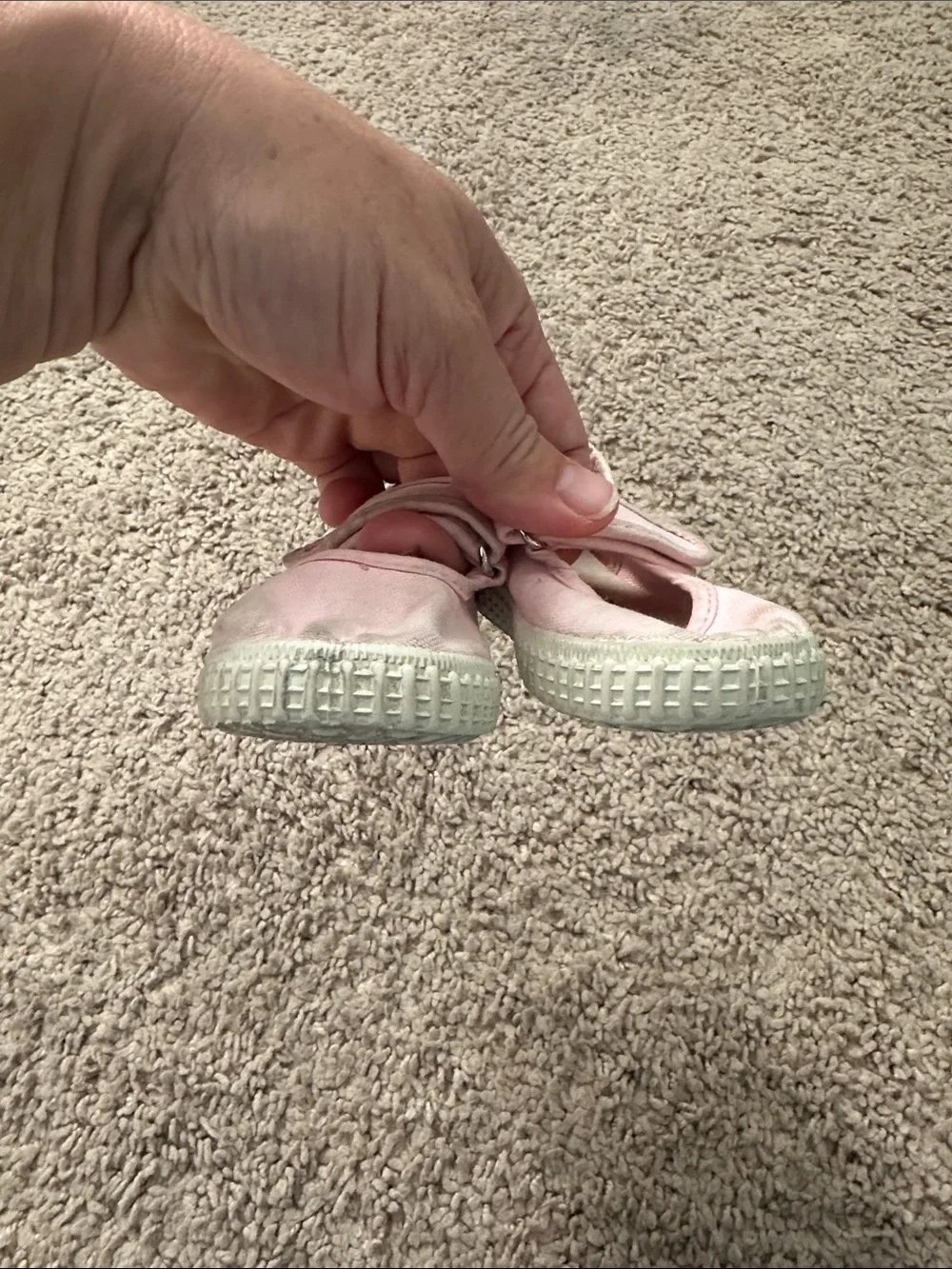 Cienta Light Pink Canvas Mary Jane Shoes for new walker (size 19)